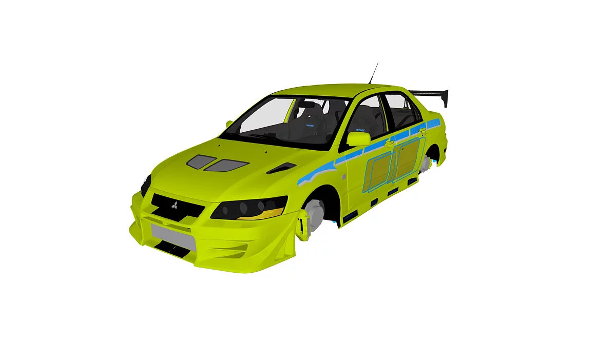 Simple Car Crash Physics Sim — Mitsubishi lancer Evo evolution 7