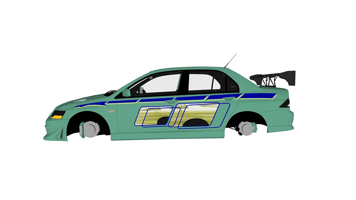 Simple Car Crash Physics Sim — Mitsubishi Lancer Evolution 7