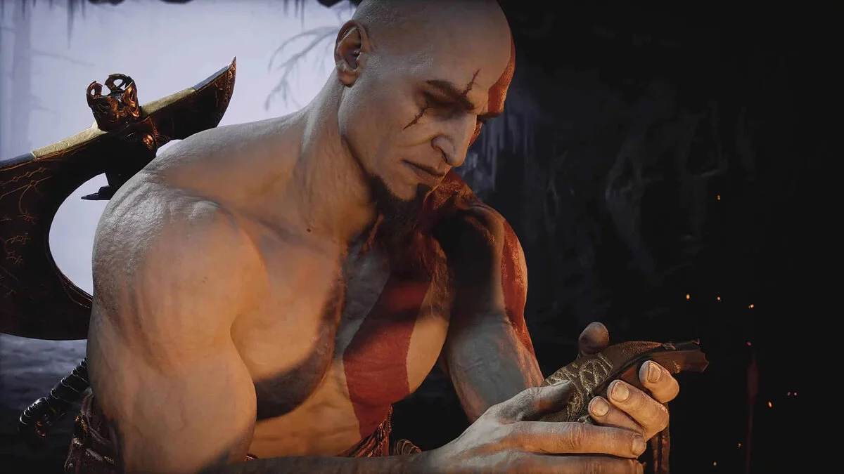 God of War: Ragnarok — Comenzando el juego con el Kratos clásico.