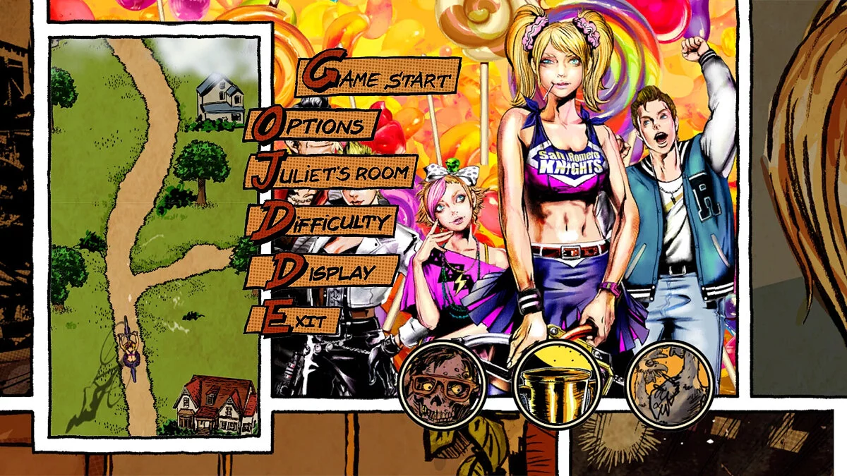 Lollipop Chainsaw RePOP — Original main menu