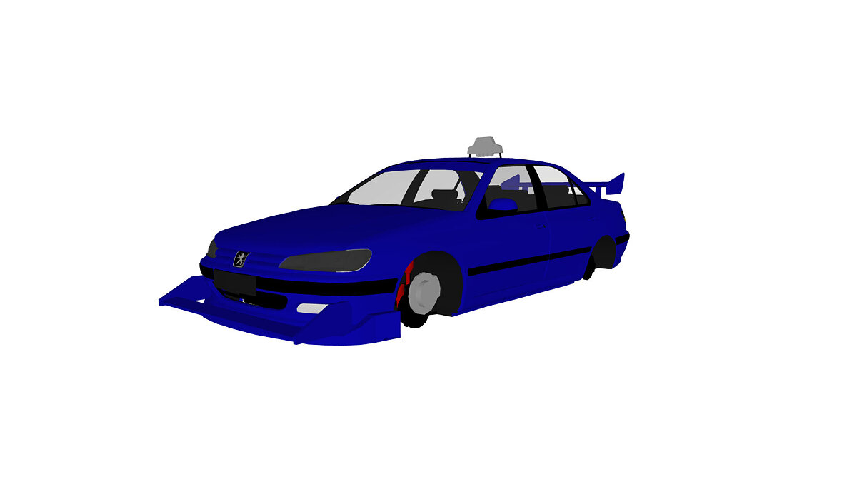 Simple Car Crash Physics Sim — Peugeot from the movie "Taxi 2"