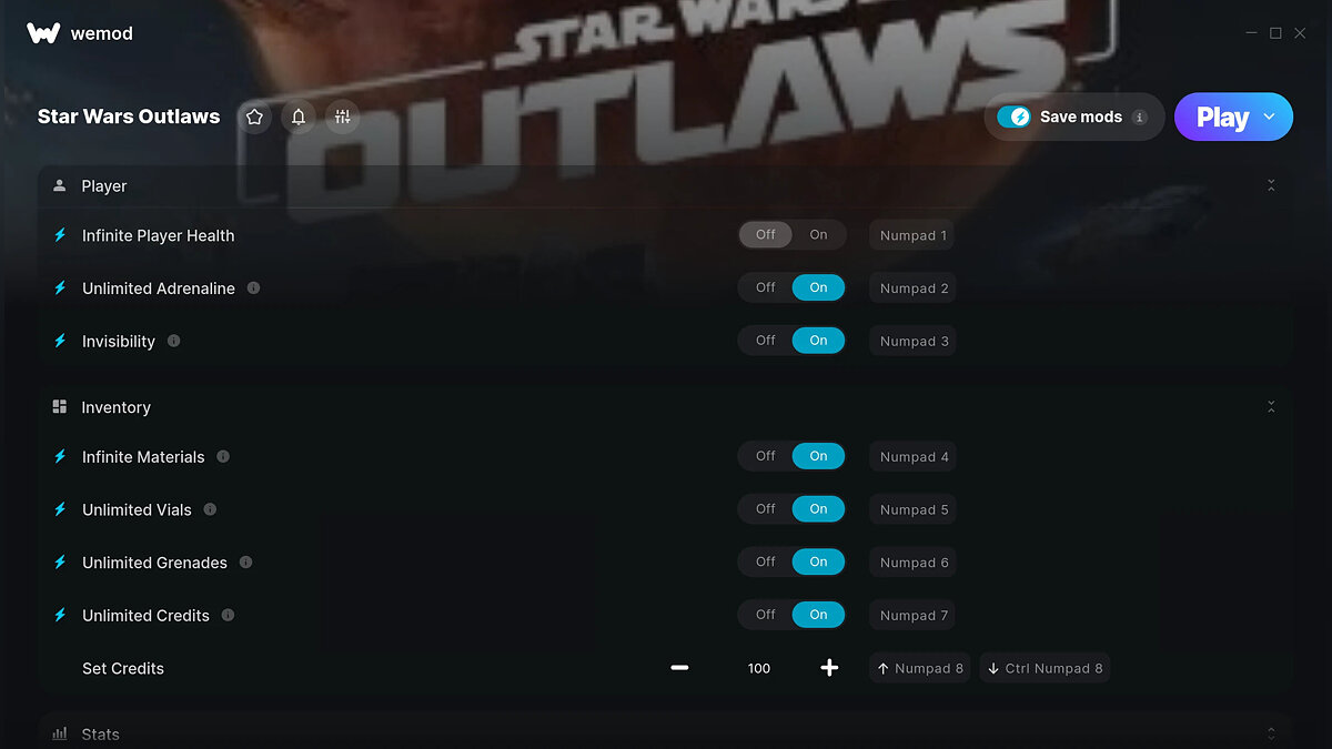 Star Wars Outlaws — Trainer (+22) from 09/01/2024 [WeMod]