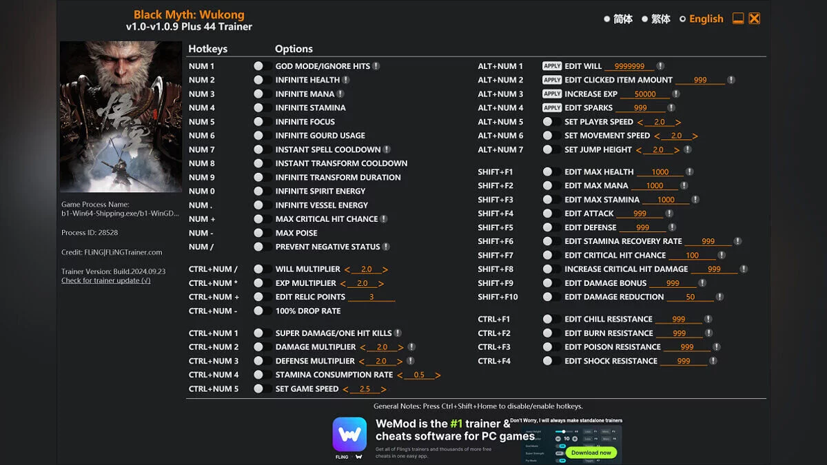 Black Myth: Wukong — Trainer (+44) [1.0 - 1.0.9]