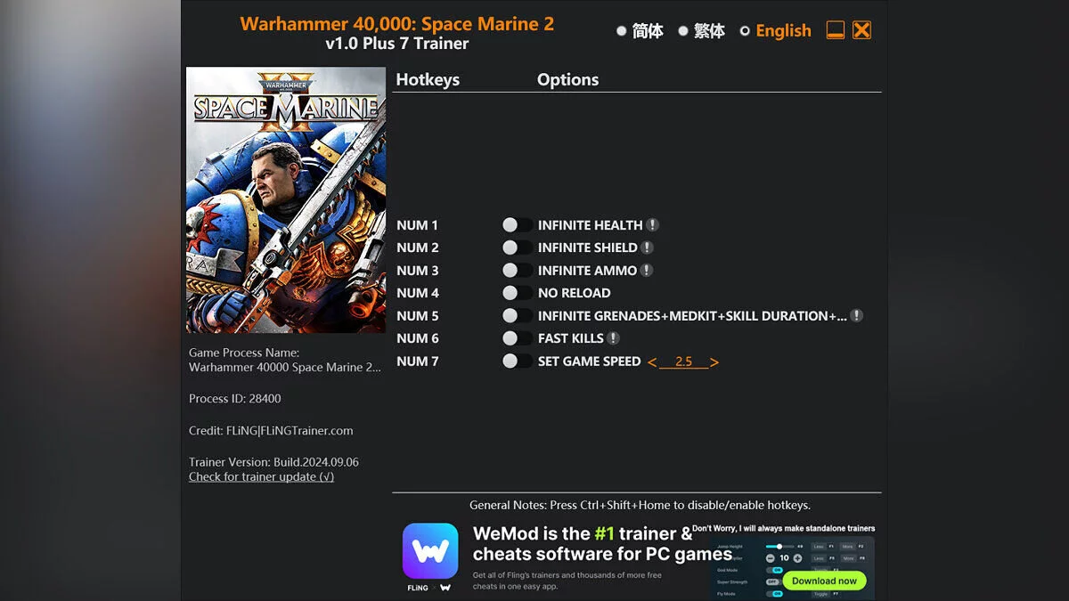 Warhammer 40,000: Space Marine 2 — Trainer (+7) [1.0]