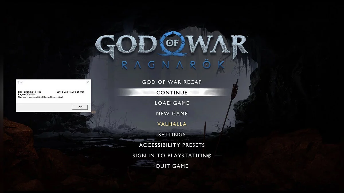 God of War: Ragnarok — Corrección de pantalla negra