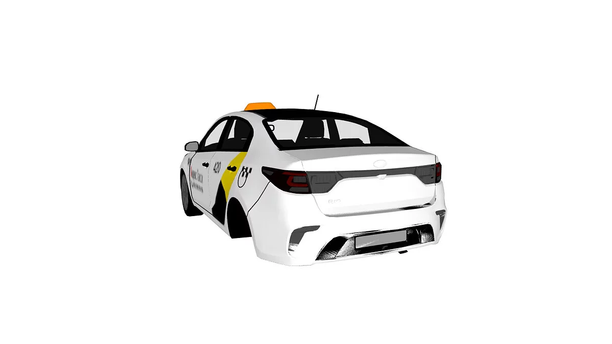 Simple Car Crash Physics Sim — Kia Rio - táxi