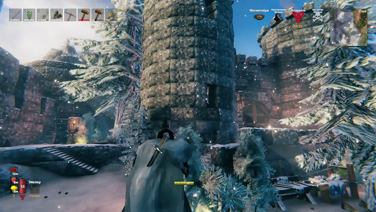 Valheim — Twierdza Kaer Morhen (z teleportem od respawnu)