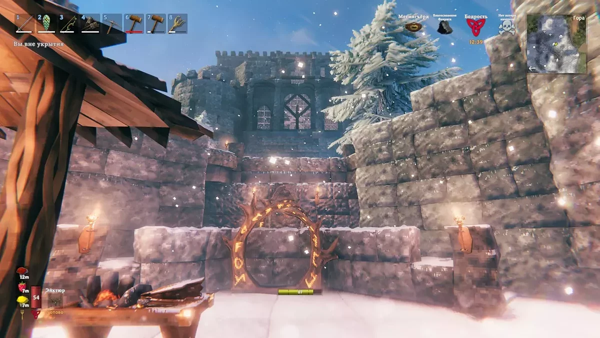 Valheim — Twierdza Kaer Morhen (z teleportem od respawnu)
