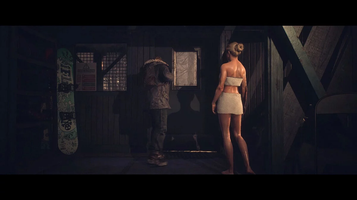 Until Dawn Remake — Samanta em uma toalha mais curta