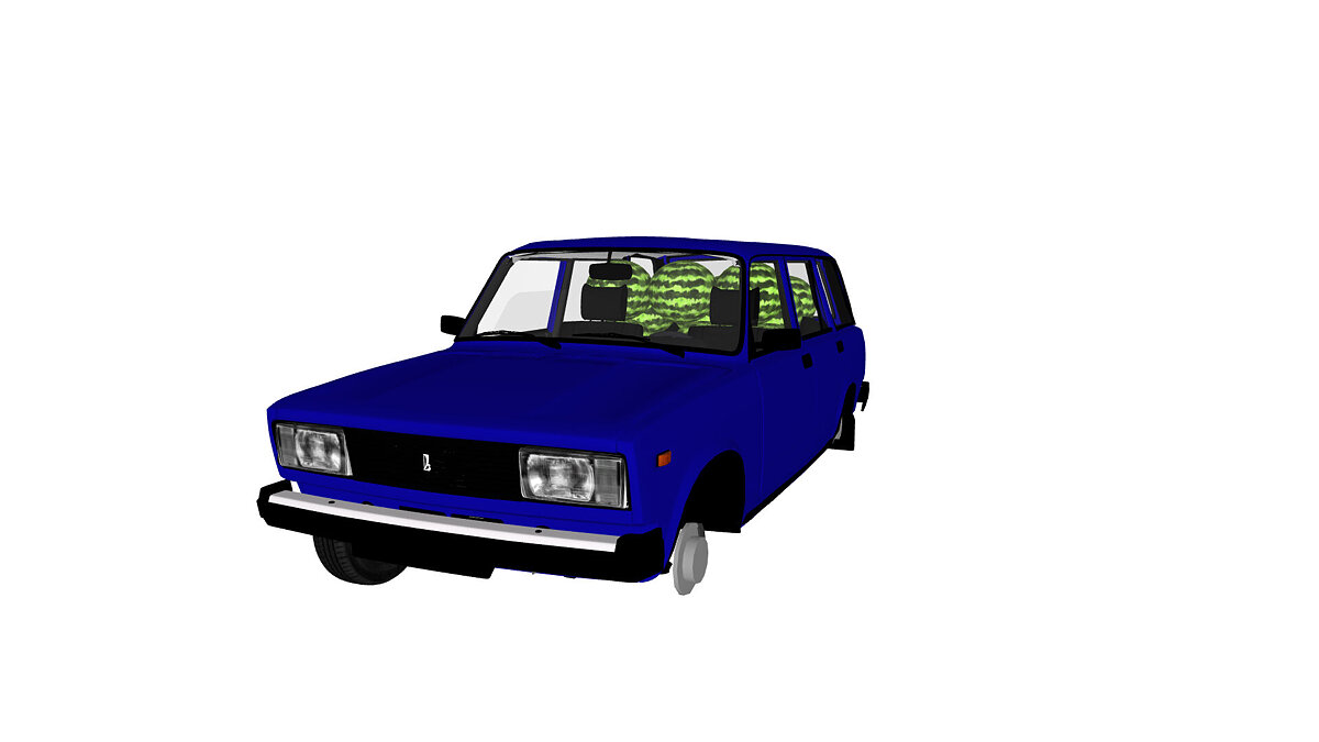 Simple Car Crash Physics Sim — VAZ-2104 with watermelons