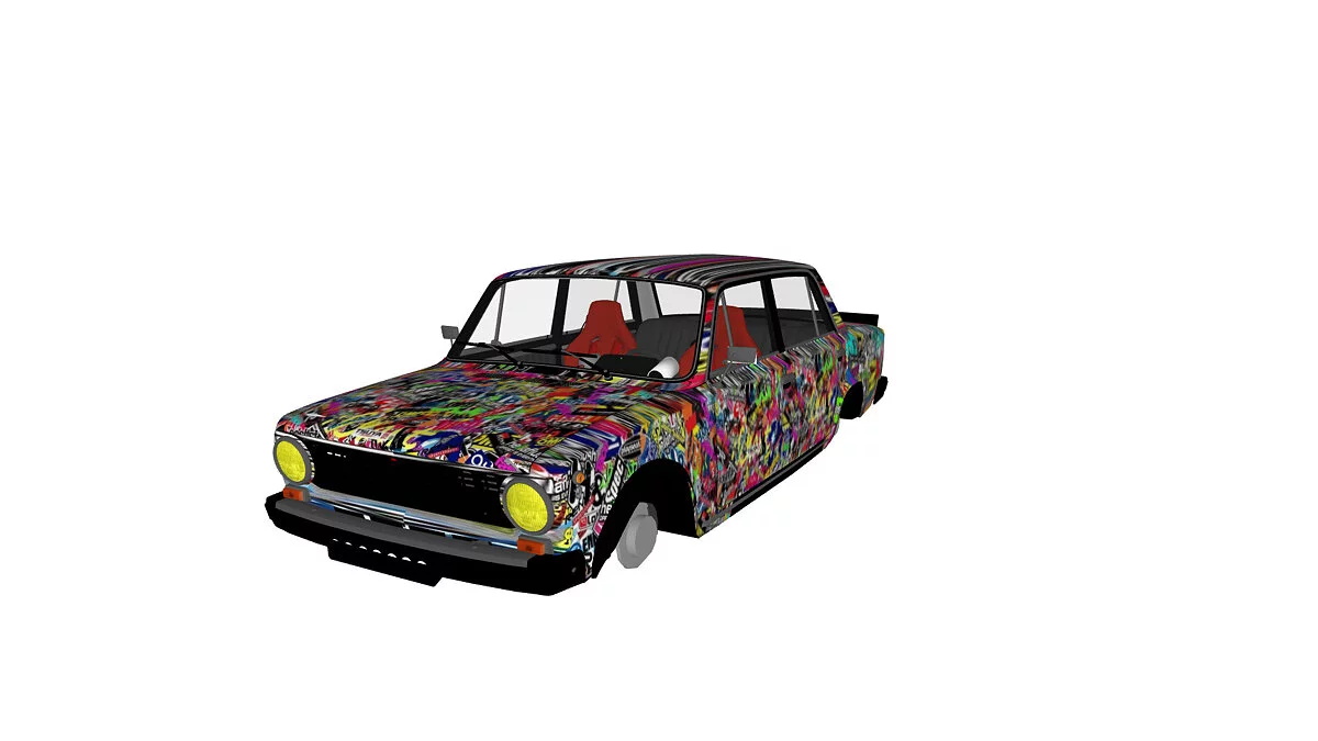 Simple Car Crash Physics Sim — VAZ-2106 with stickers