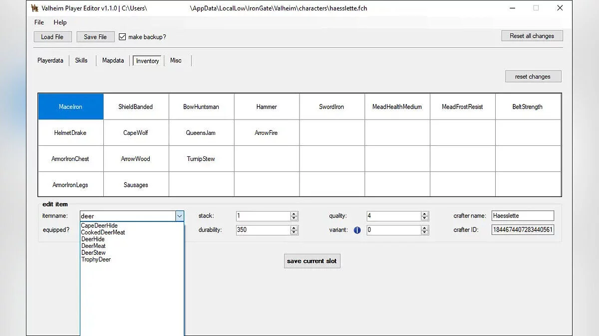 Valheim — Editor de Personagens [1.3.6]
