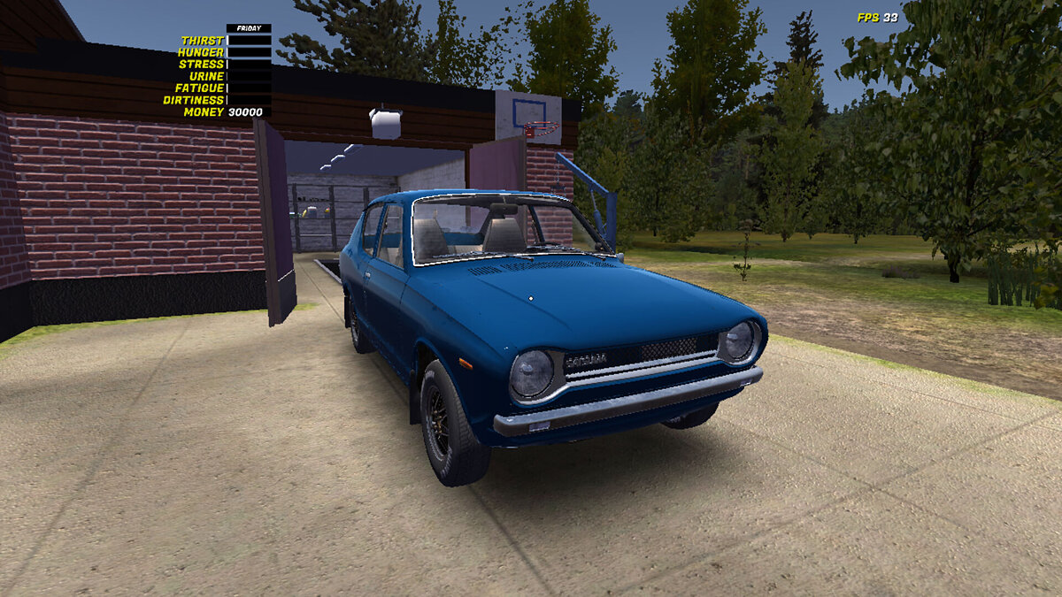 My Summer Car — Stock blue Satsuma, sports radiator and tires