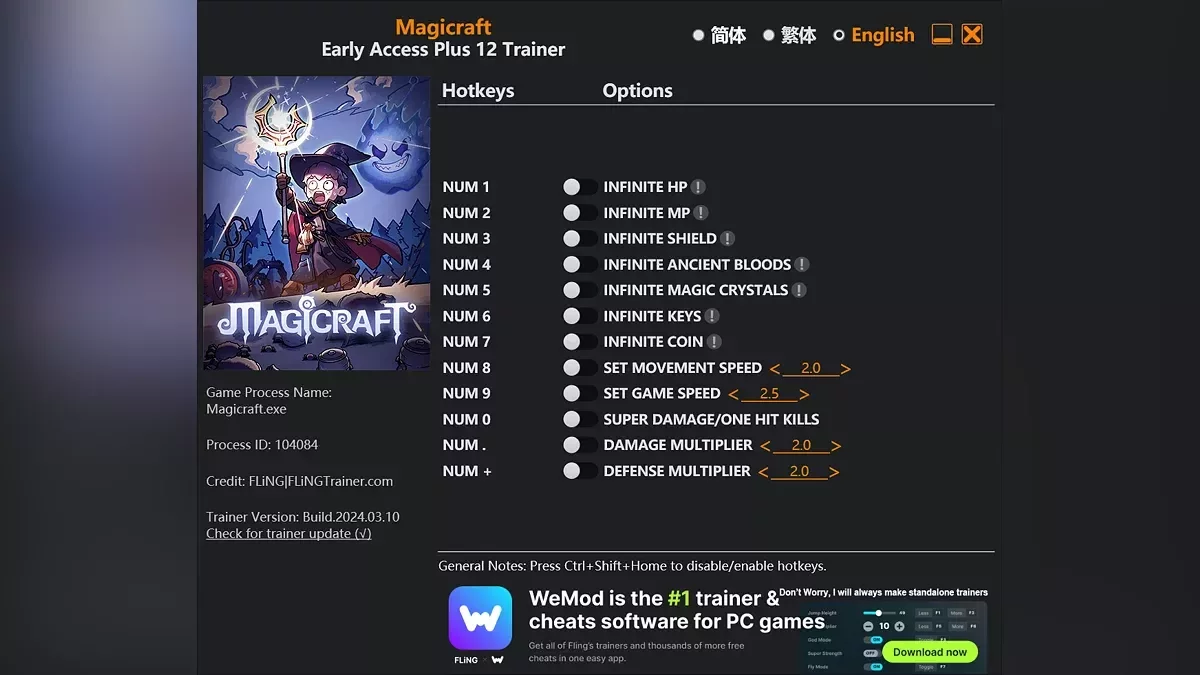 Magicraft — Trainer (+12) [EA: 11/20/2024]