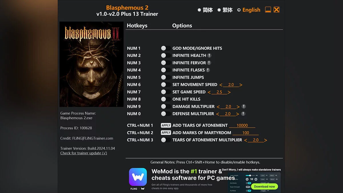 Blasphemous 2 — Trainer (+13) [2.0]