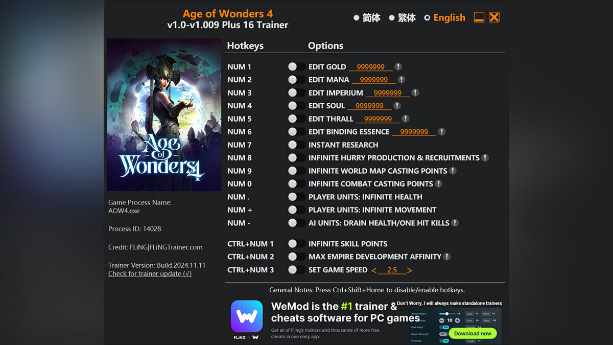 Age of Wonders 4 — Trainer (+16) [1.0 - 1.009]