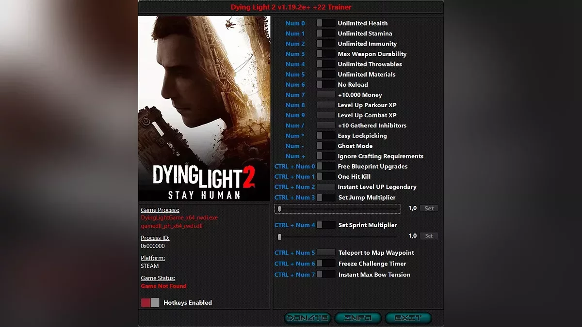 Dying Light 2 Stay Human — Trainer (+22) [1.19.2e]