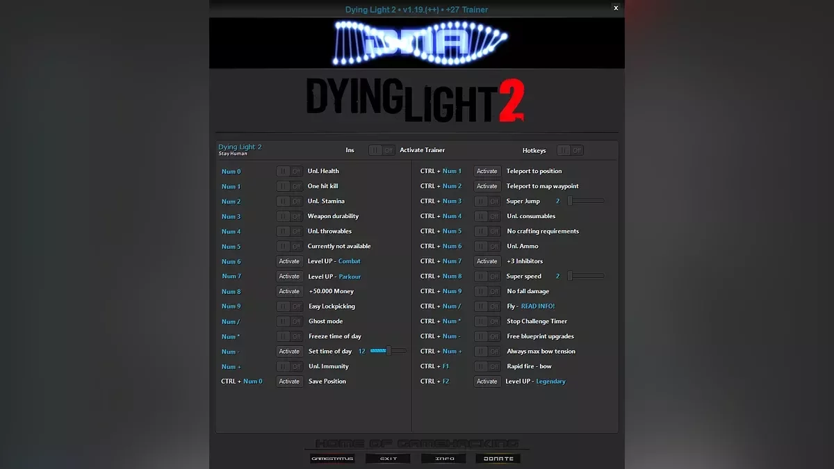 Dying Light 2 Stay Human — Trainer (+27) [1.19]