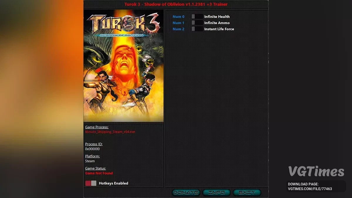 Turok 3: Shadow of Oblivion Remastered — Entrenador (+3) [1.1.2381.0]