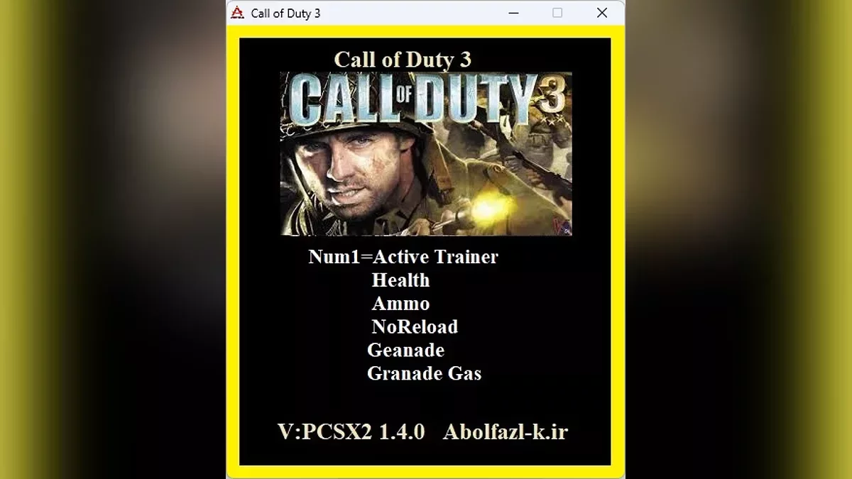 Call of Duty 3 — Trainer (+5) [PCSX2: 1.4.0]