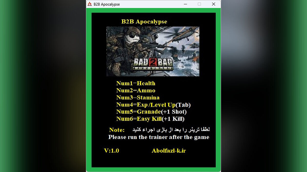 Bad 2 Bad: Apocalypse — Trainer (+6) [1.0]