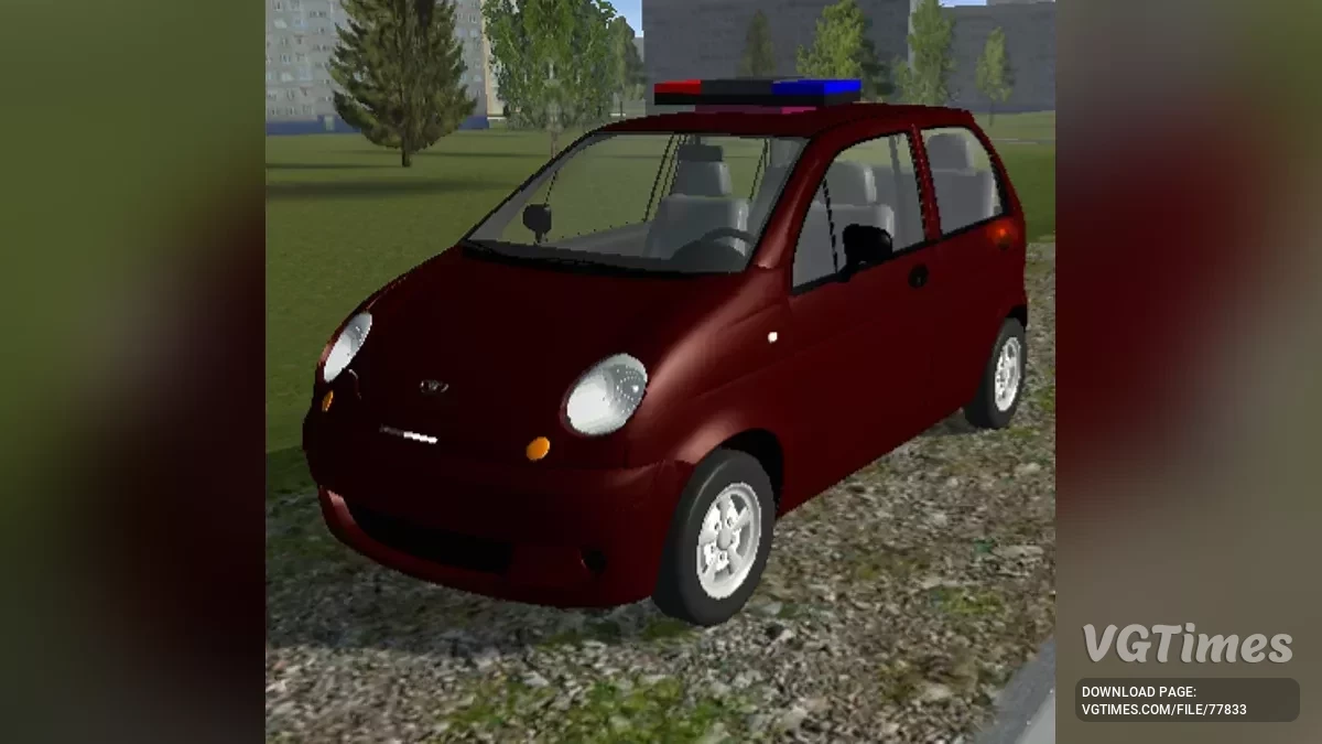 Simple Car Crash Physics Sim — Daewoo Matiz con luces intermitentes