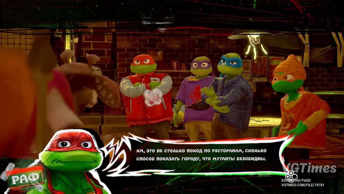Teenage Mutant Ninja Turtles: Mutants Unleashed — Tradutor de texto