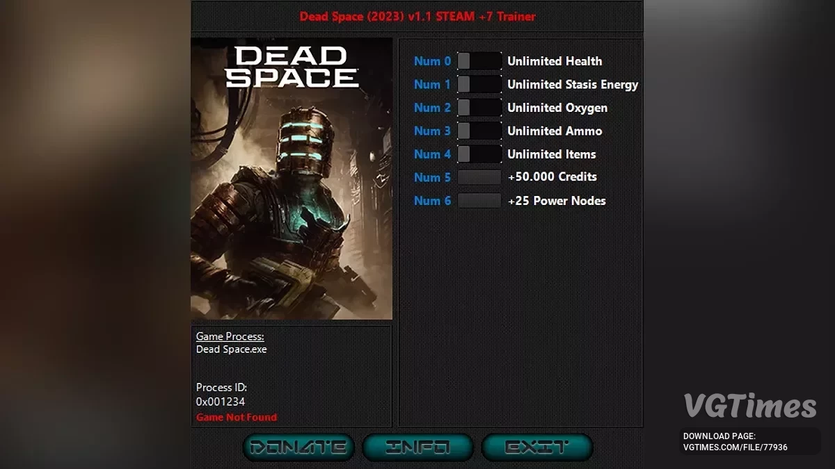 Dead Space — Трейнер (+7) [1.1: UPD: 10.12.2024]