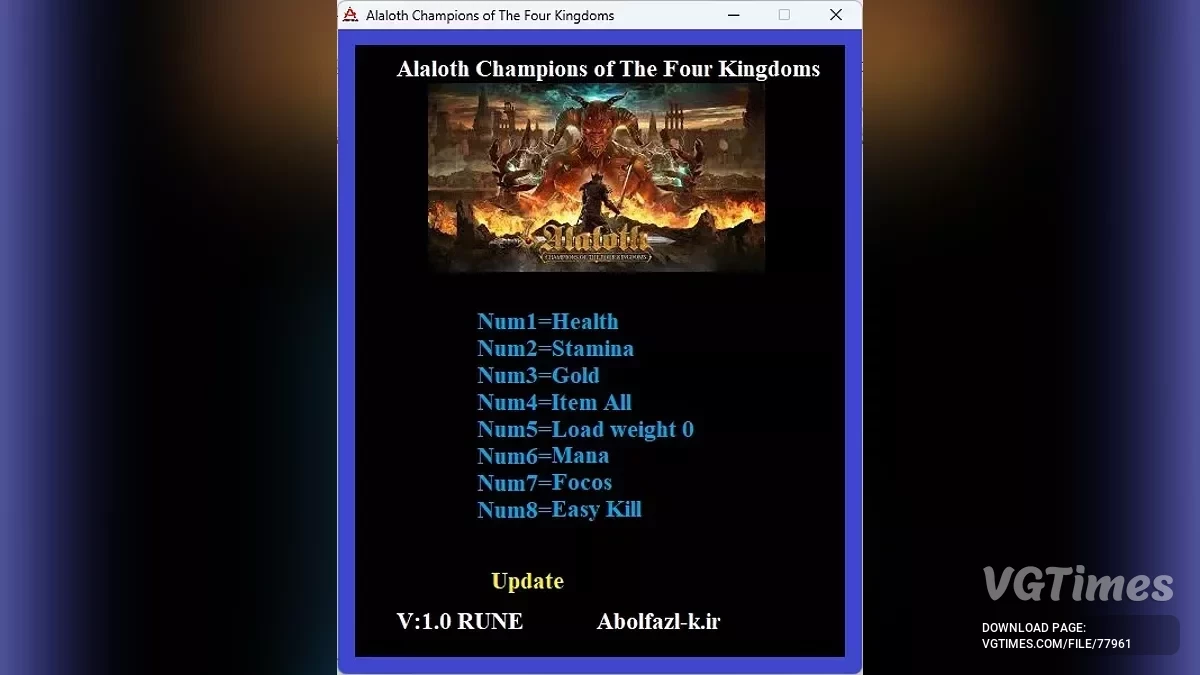 Alaloth: Champions of The Four Kingdoms — Trainer (+8) [1.0]