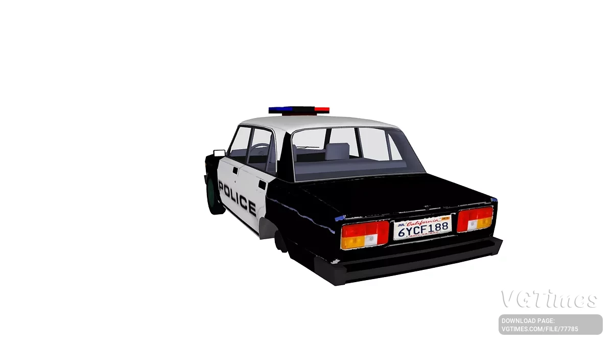 Simple Car Crash Physics Sim — WAZ-2105 Amerykańska policja