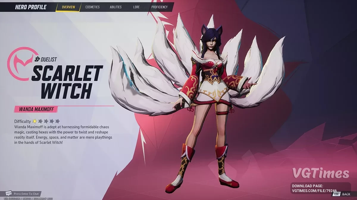 Marvel Rivals — Ahri en lugar de Bruja Escarlata