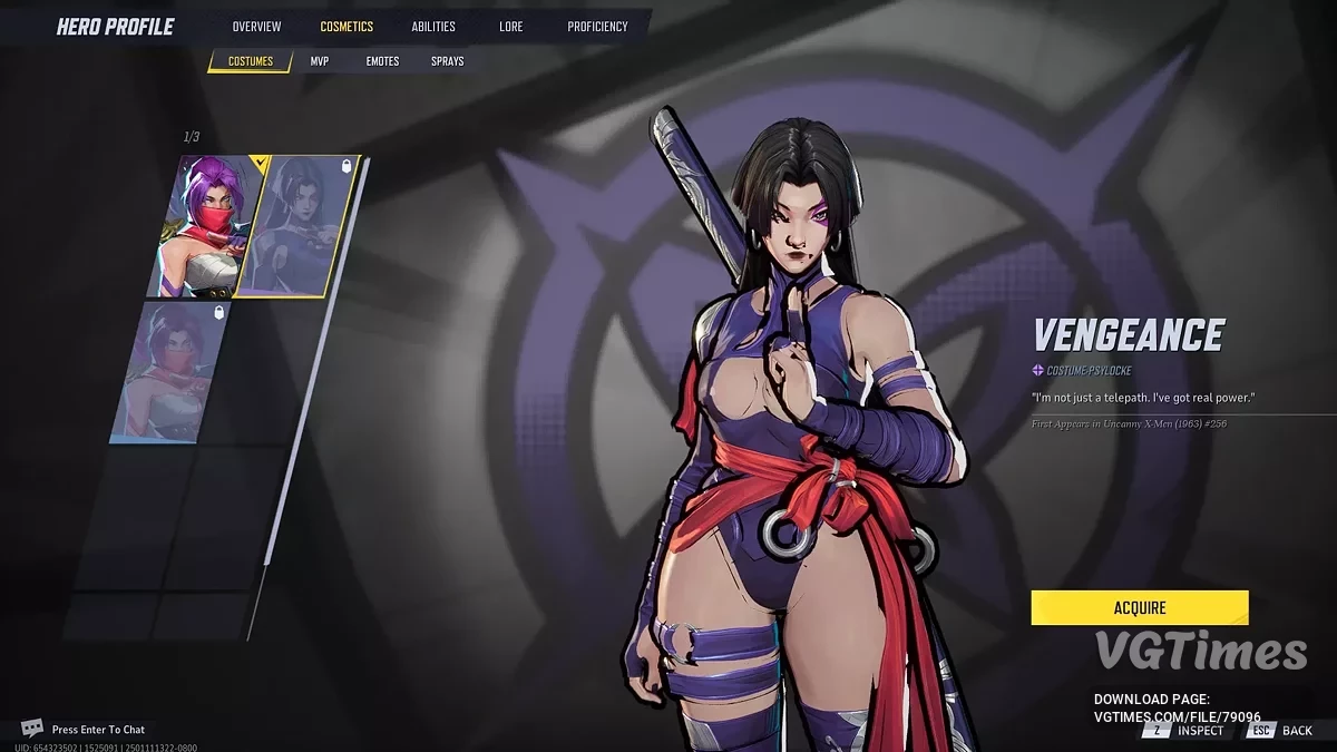 Psylocke con un cuerpo mejorado