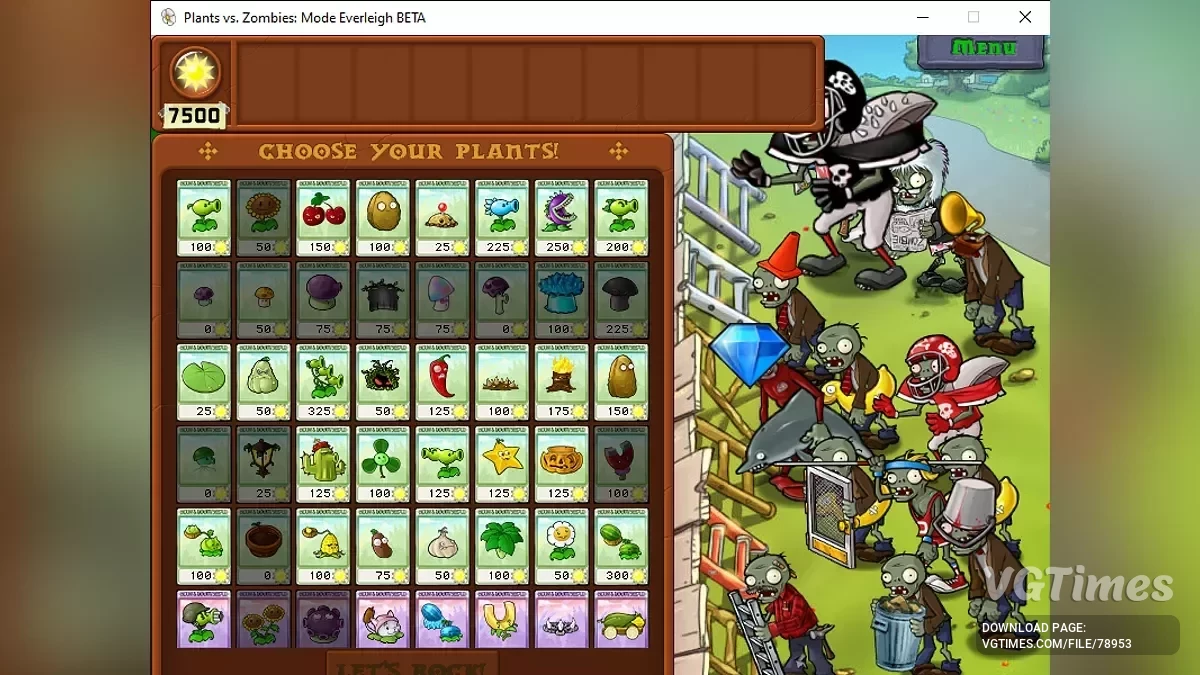 Plants vs. Zombies — Режим PVZ Everleigh [v.1.0]