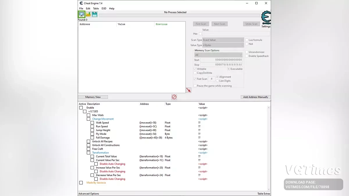 The Planet Crafter — Table for Cheat Engine [UPD: 03/05/2023]