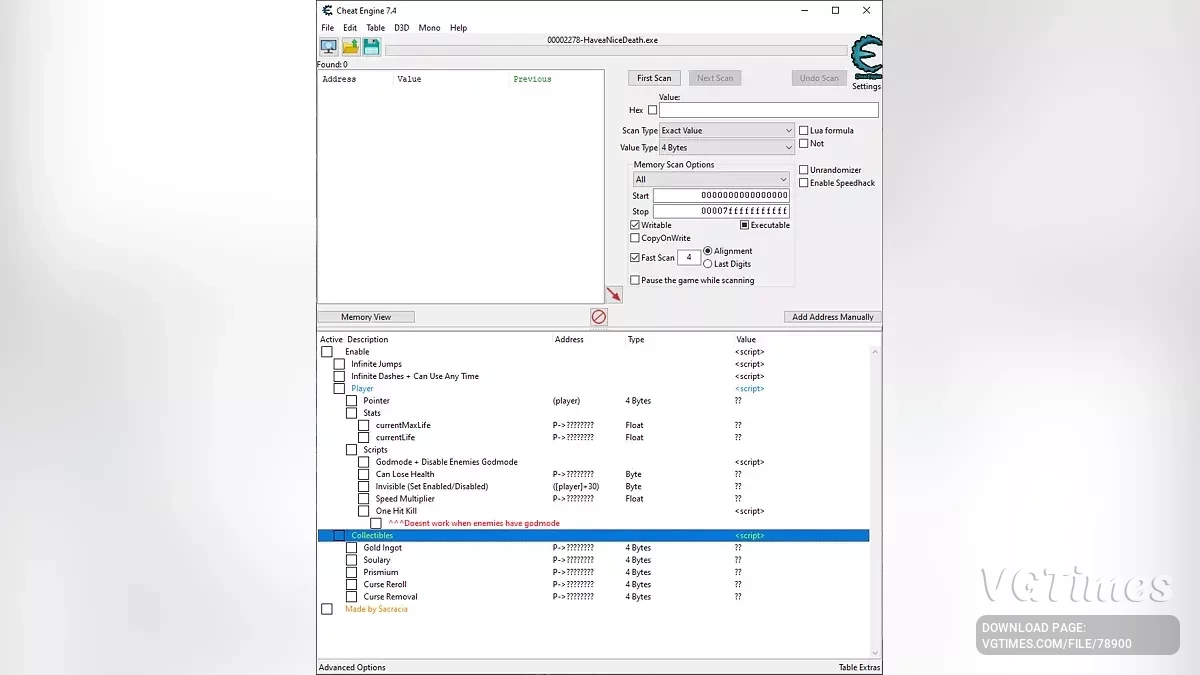 Have a Nice Death — Tabla para Cheat Engine [UPD: 26/03/2023]