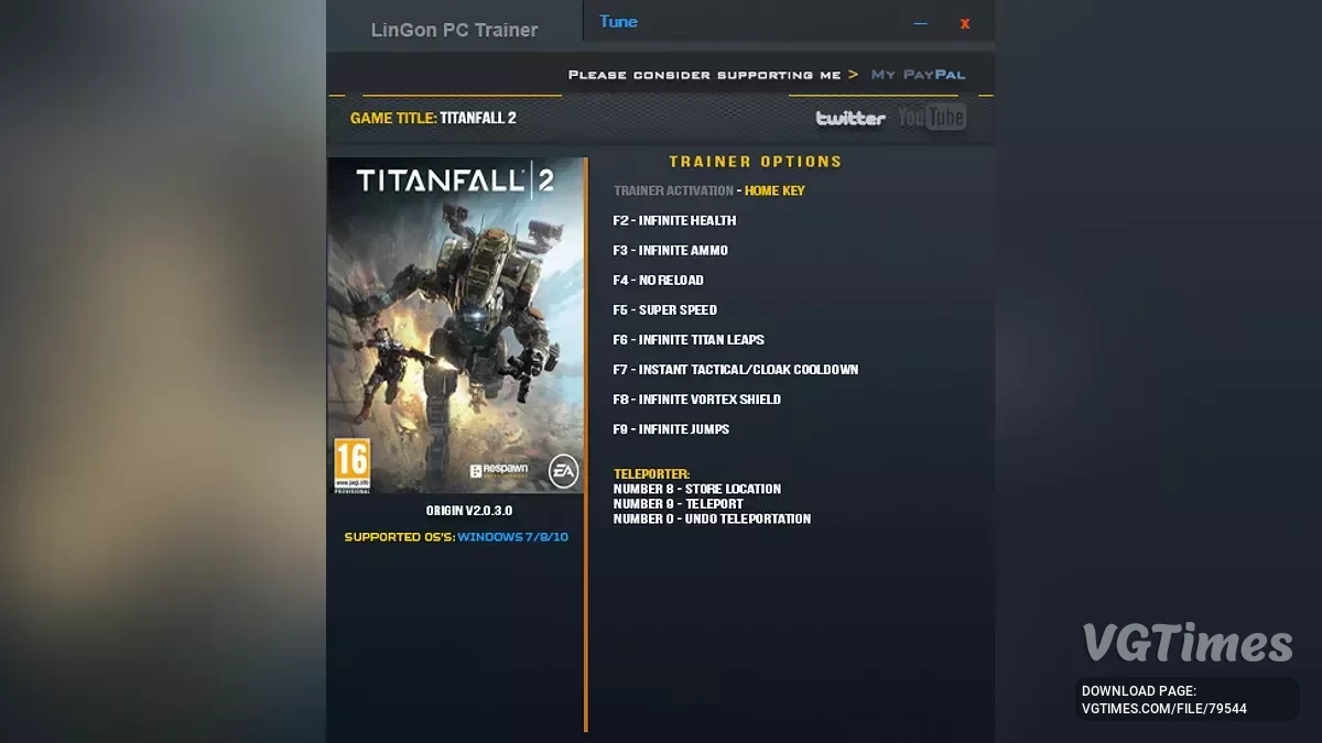 Titanfall 2 — Trainer (+10) [UPD: 22/01/2025]