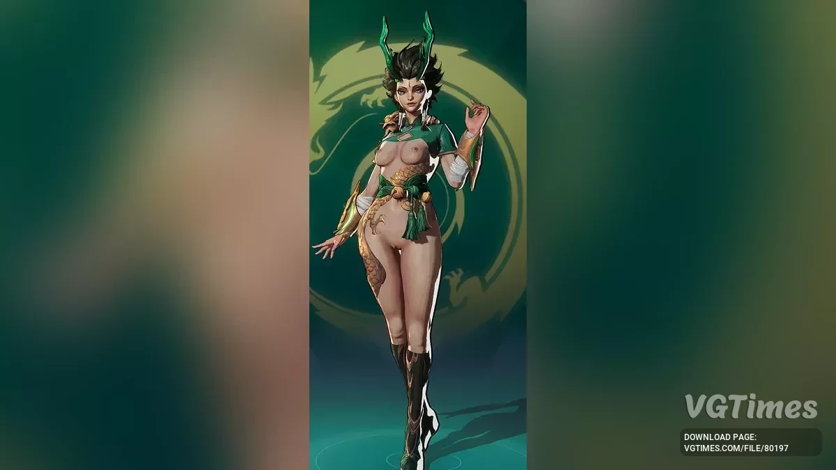 Mantis desnuda en el disfraz "Jade Virgin"