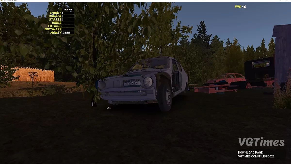 My Summer Car — El comienzo del juego con el auto terminado del fltari