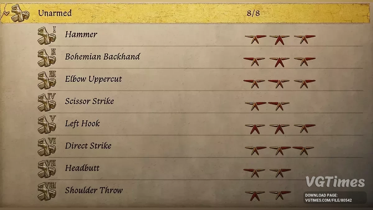 Kingdom Come: Deliverance 2 — Спрощені комбінації ударів для всіх видів зброї