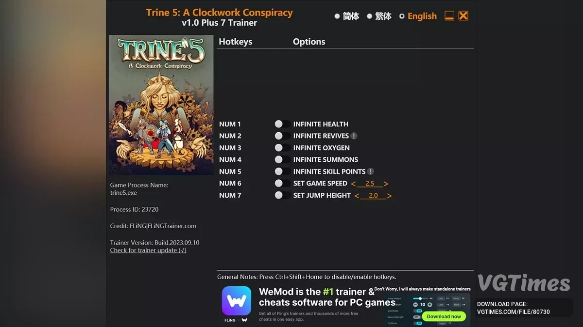 Trine 5: A Clockwork Conspiracy — Entrenador (+7) [1.0 - UPD: 25.02.2025]