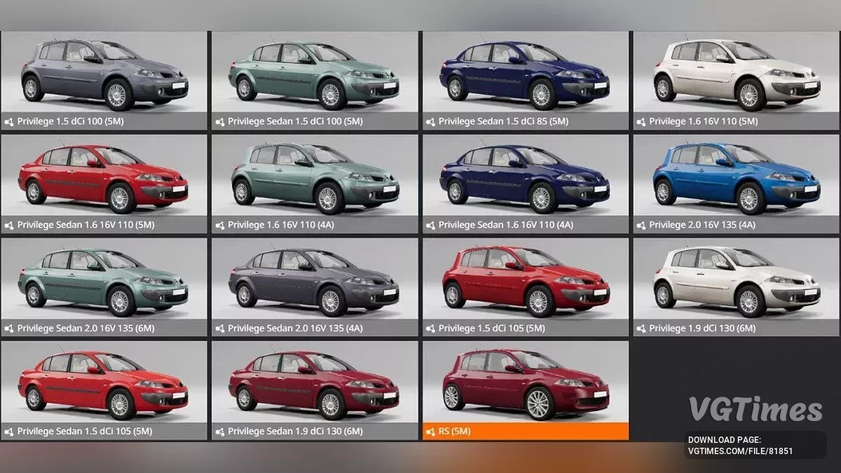 BeamNG.drive — Renault Megane (X84) (0.34.x)