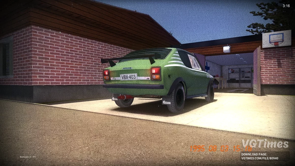 My Summer Car — Satsuma verde com spoiler, totalmente tunada, pronta para rali, 18k marcas