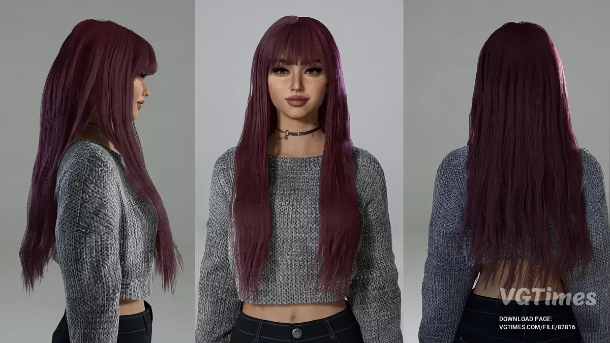 inZOI — Довге волосся з чолкою