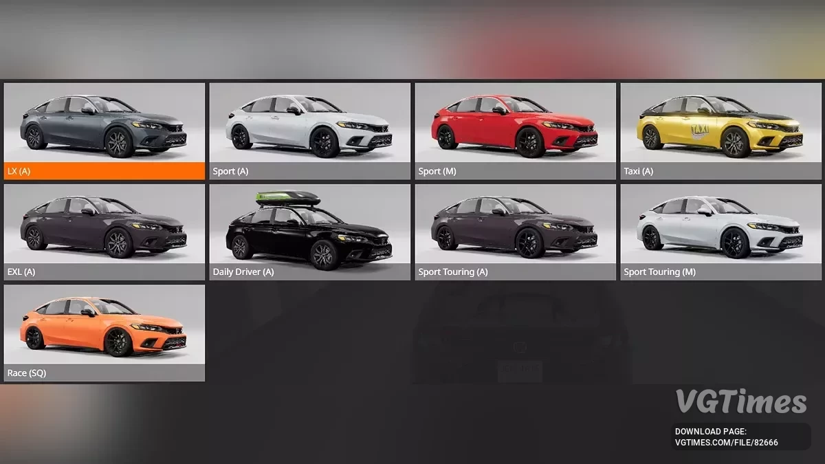 BeamNG.drive — Honda Civic 2024 v2.0 (0.35.x)