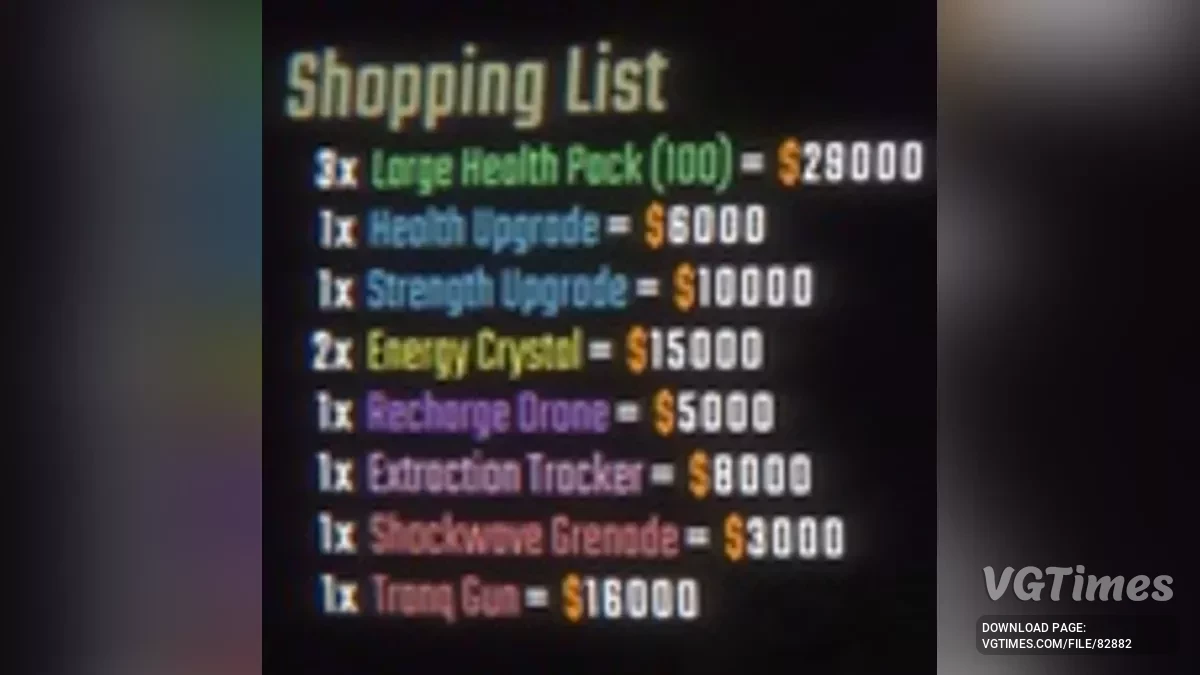 R.E.P.O. — Lista de compras de la tienda