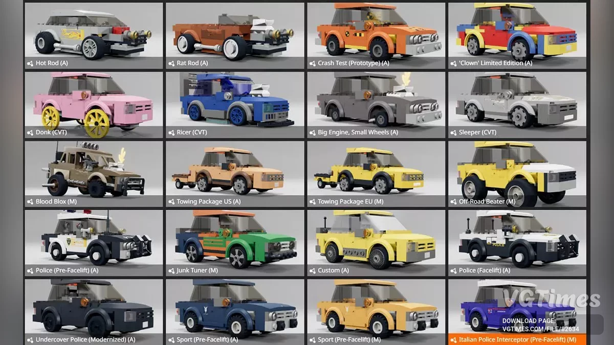 BeamNG.drive — Carro e Reboque de Blocos de Montar