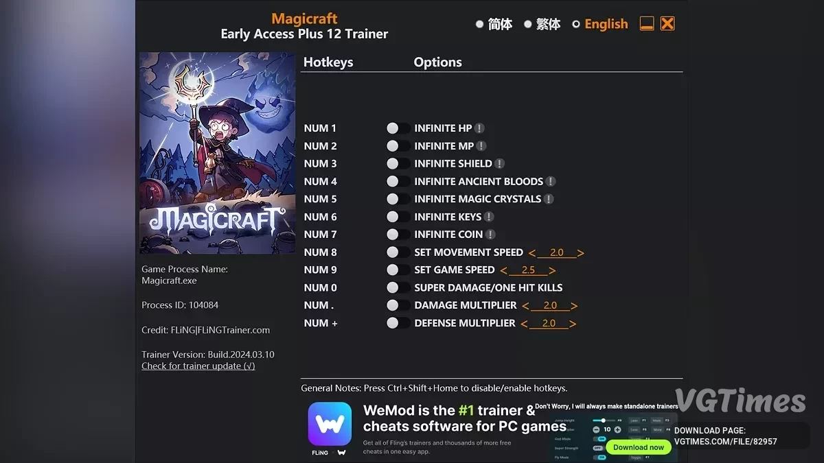 Magicraft — Trener (+12) [EA: 29. 4. 2025]