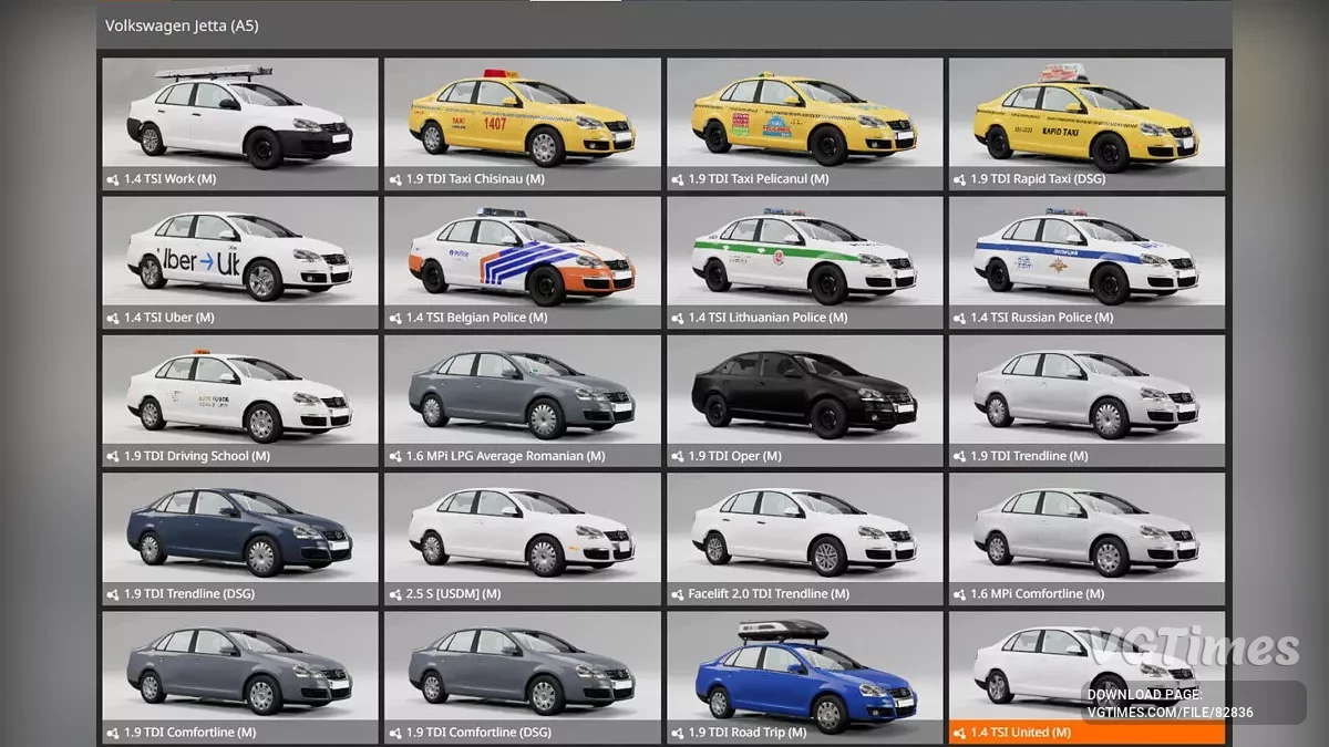 BeamNG.drive — Volkswagen Jetta (A5) (0.35.x)