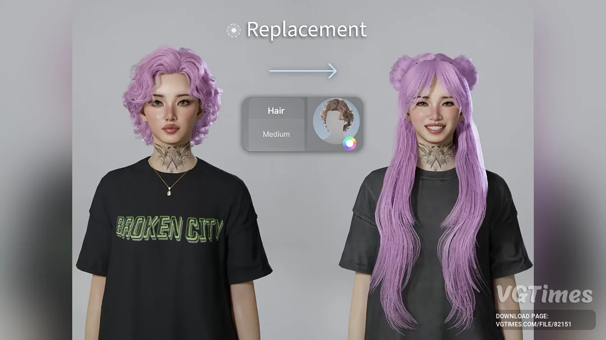 inZOI — Penggantian Rambut Panjang dengan Sanggar