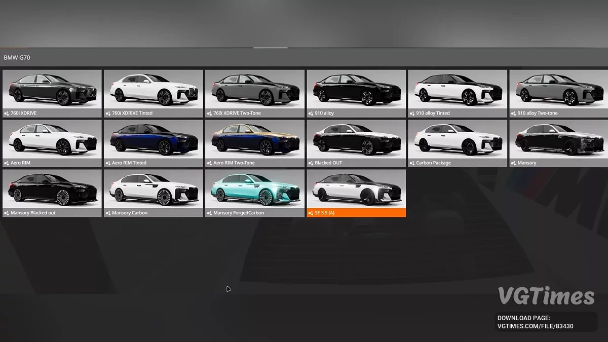 BeamNG.drive — BMW 7-Серія G70 2024 Редакція v1.0 (0.35.x)